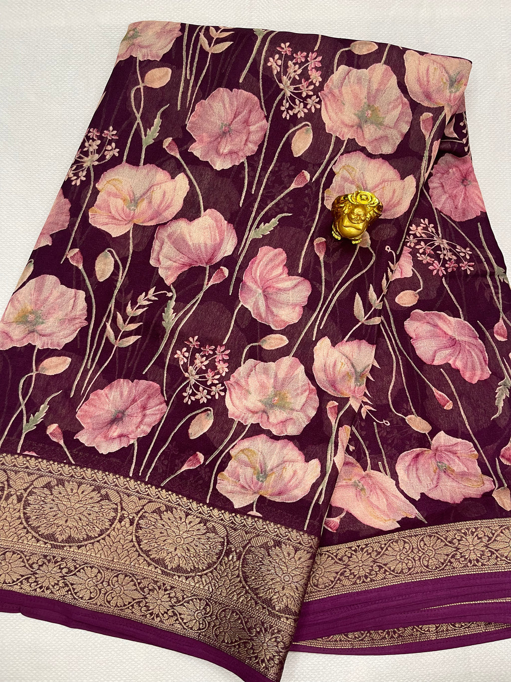 Viscose georgette saree