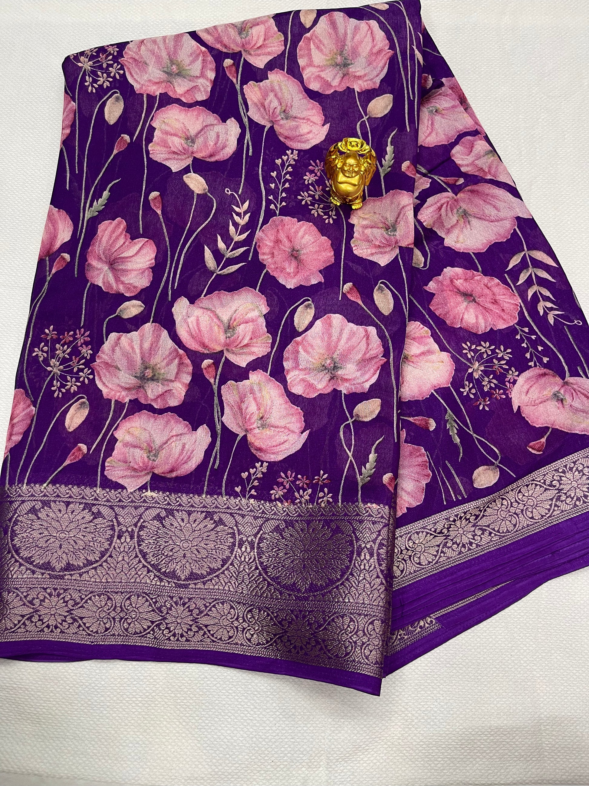 Viscose georgette saree