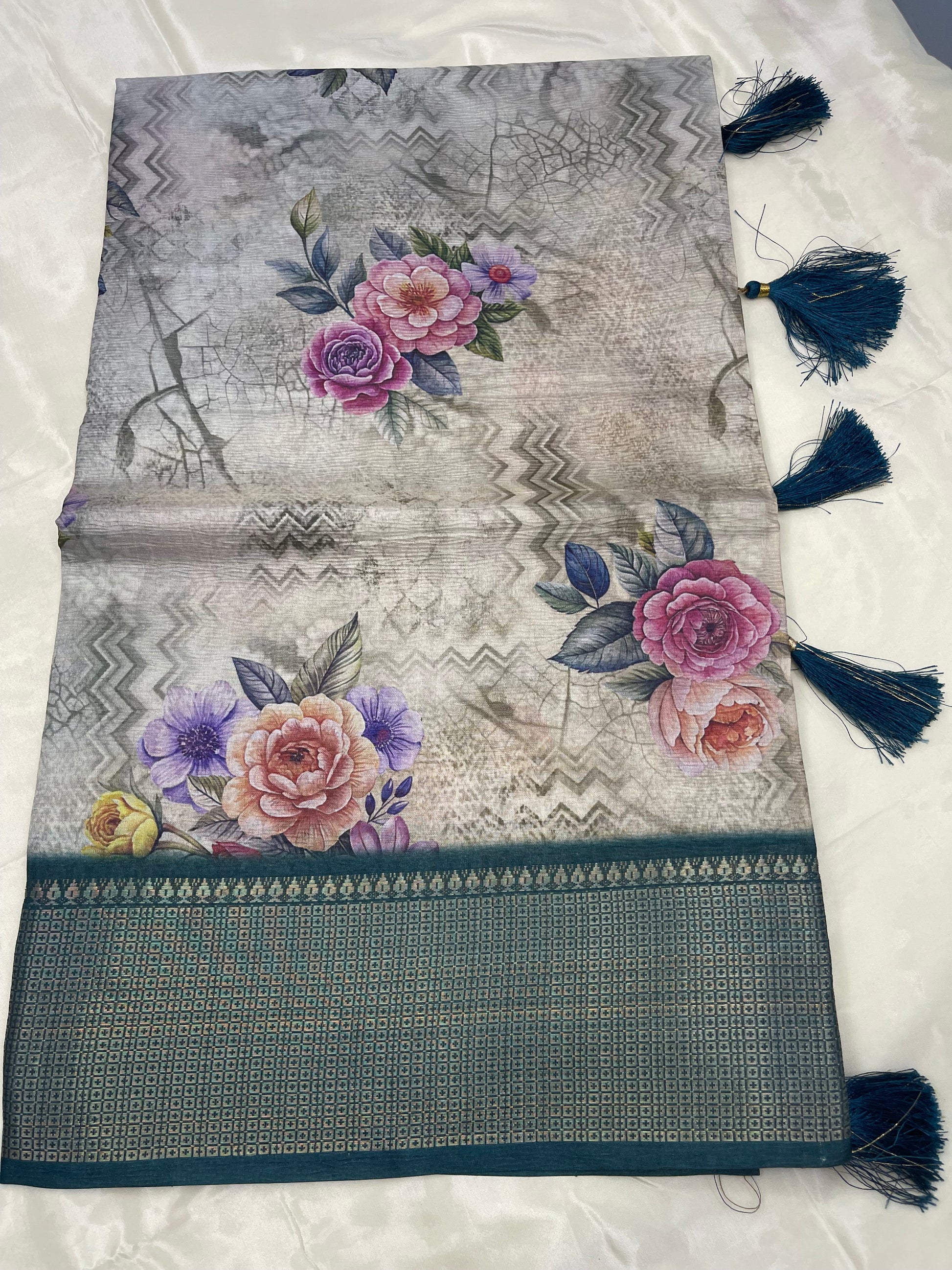 Fancy digital print sarees