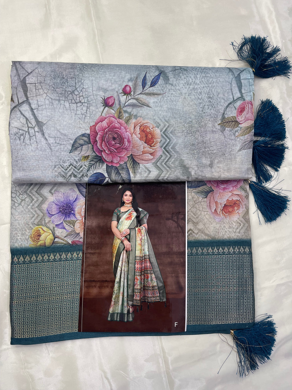 Fancy digital print sarees