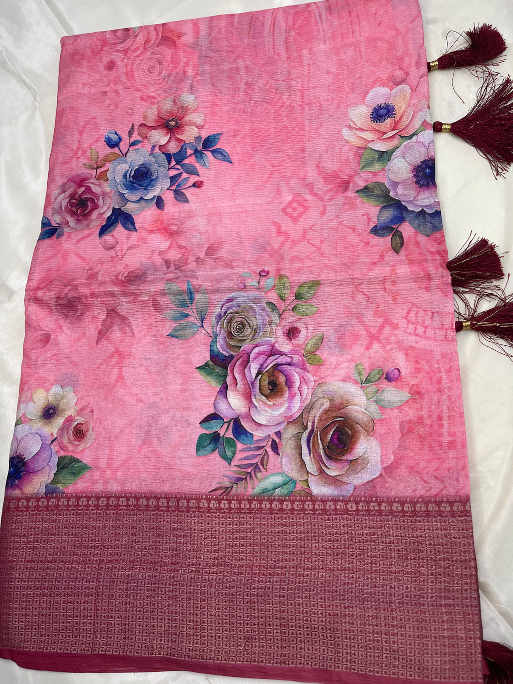 Fancy digital print sarees