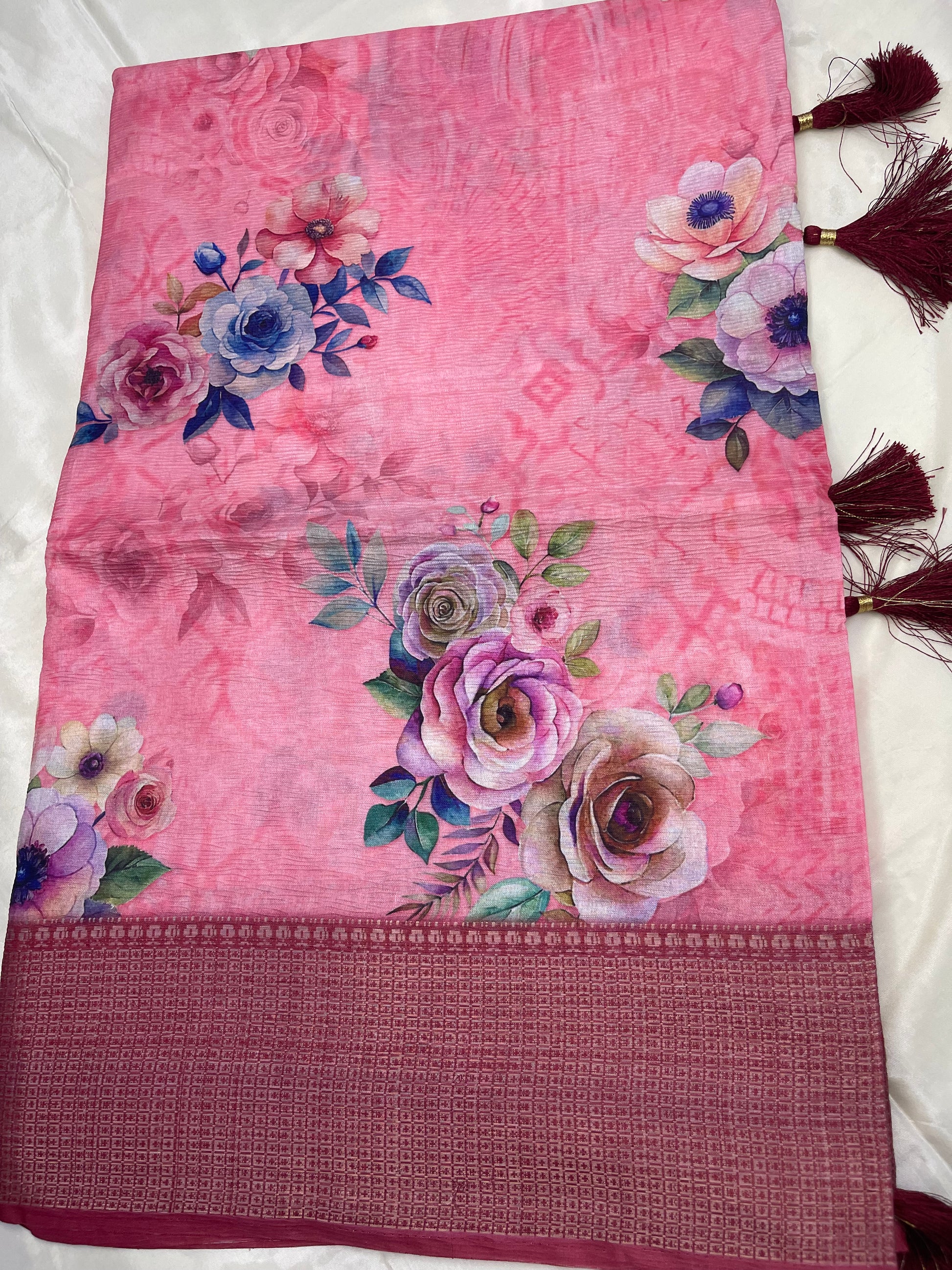 Fancy digital print sarees