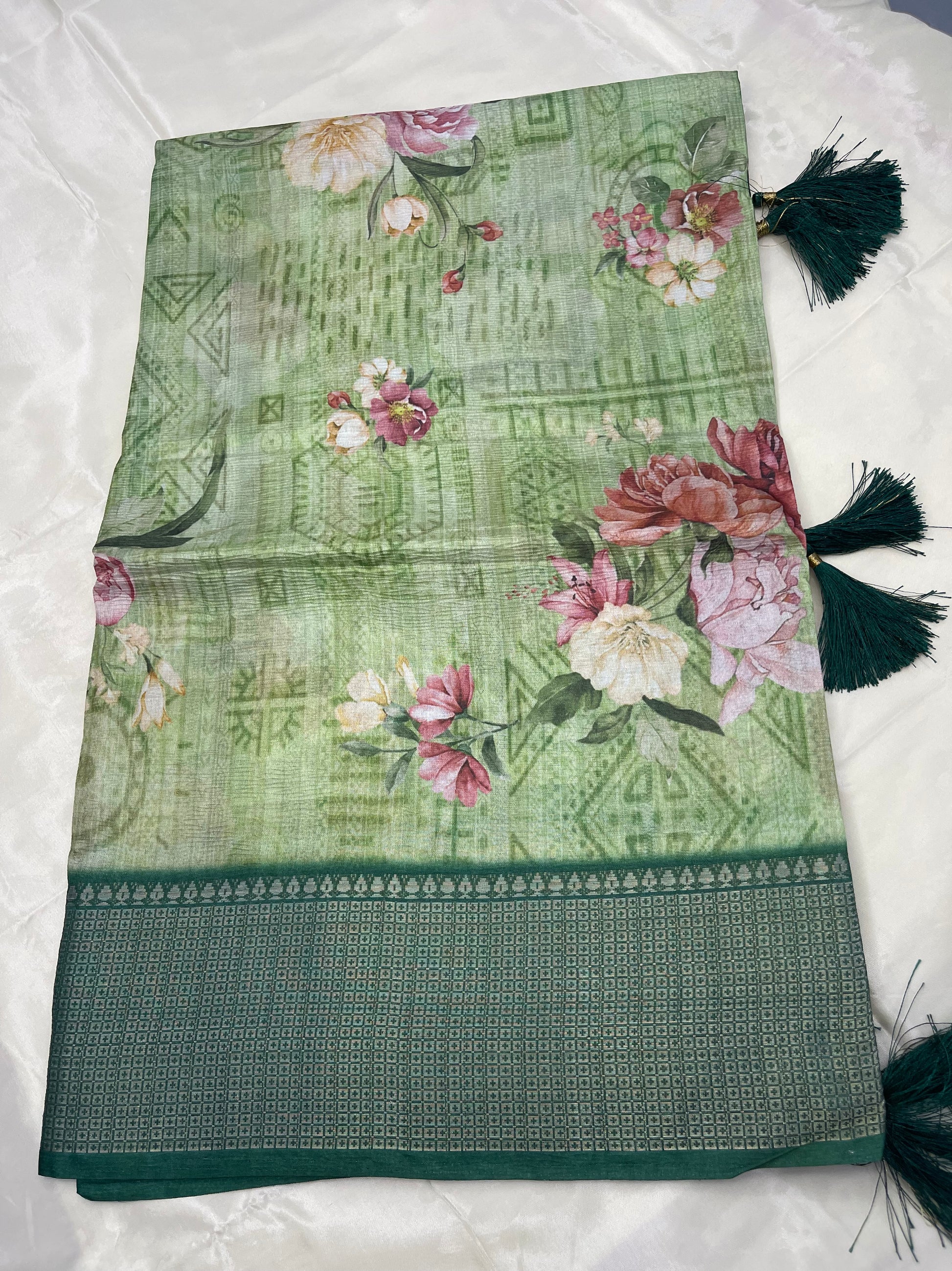 Fancy digital print sarees