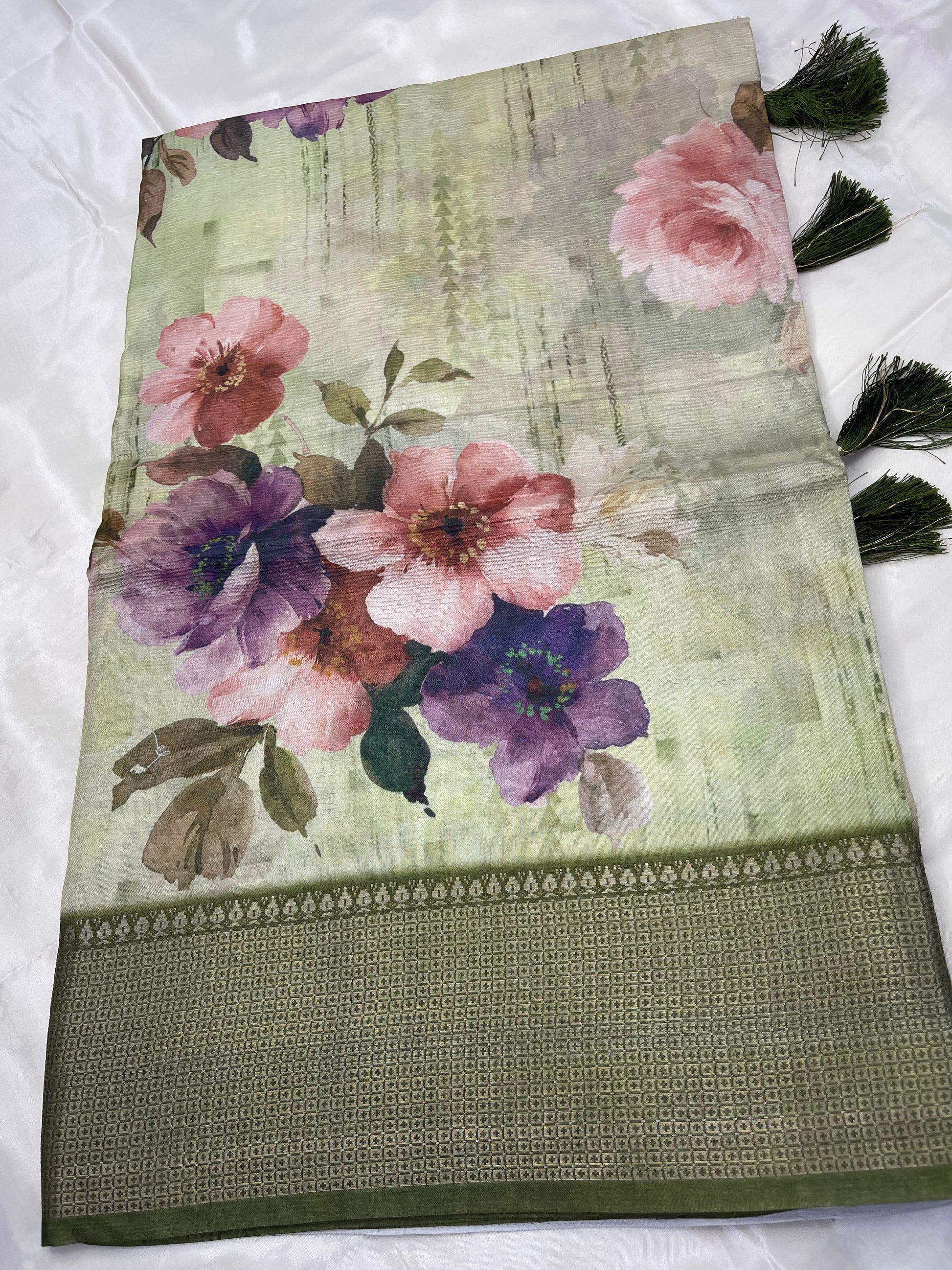 Fancy digital print sarees