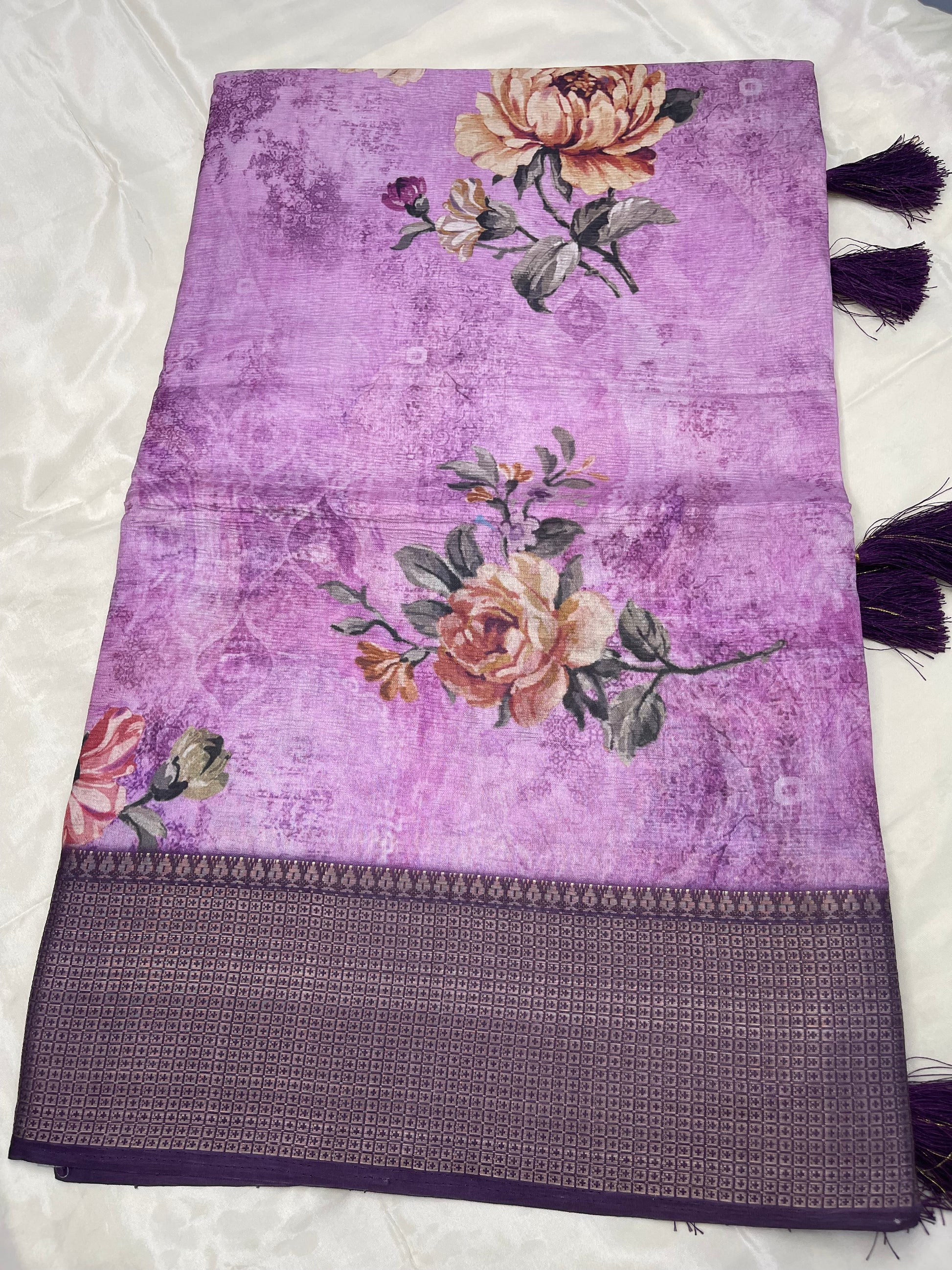 Fancy digital print sarees