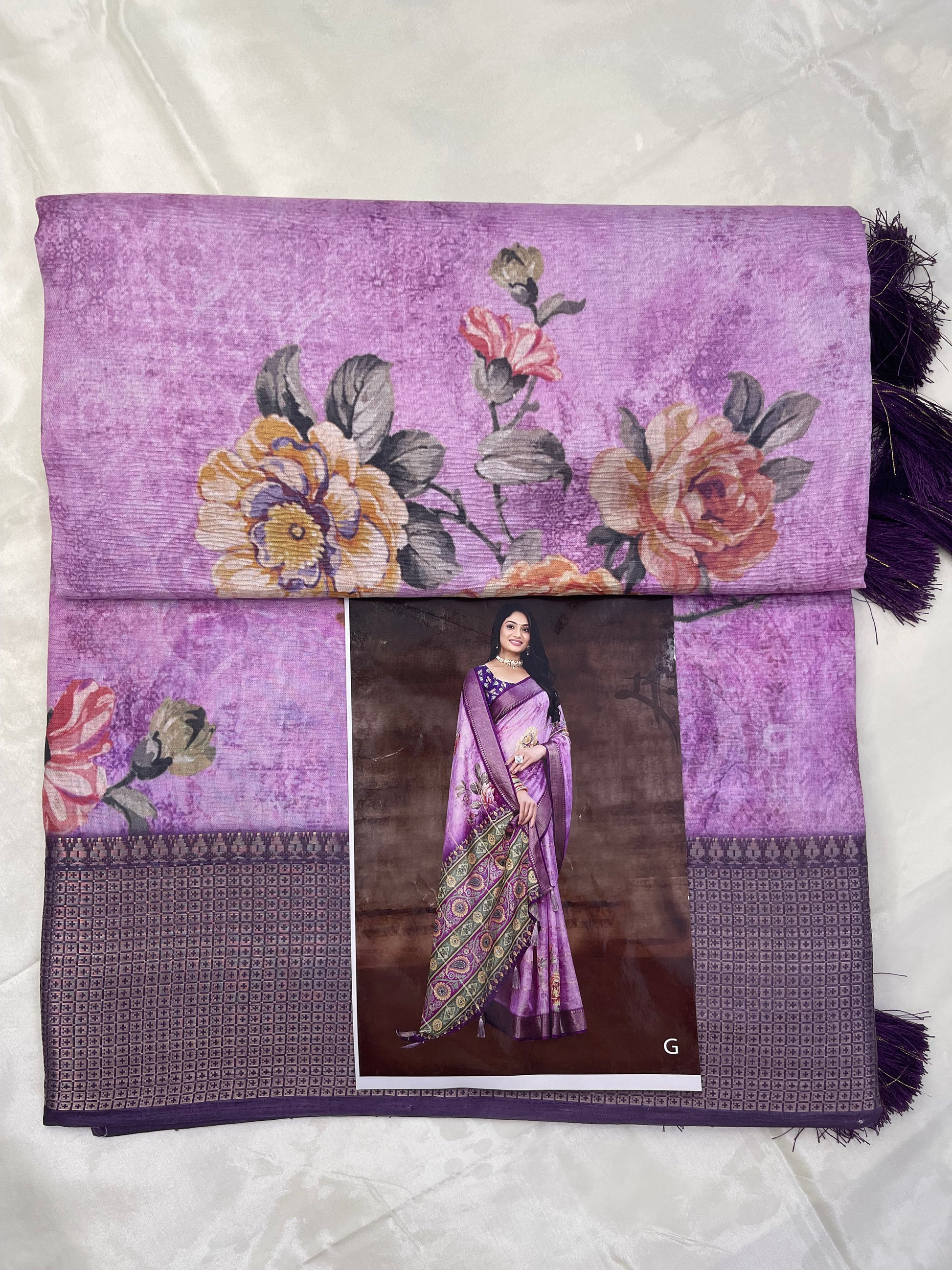 Fancy digital print sarees