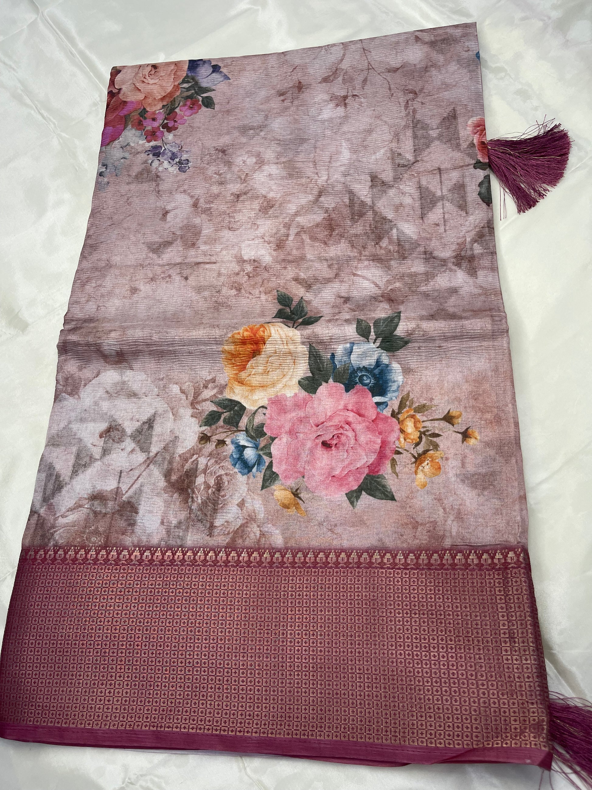 Fancy digital print sarees