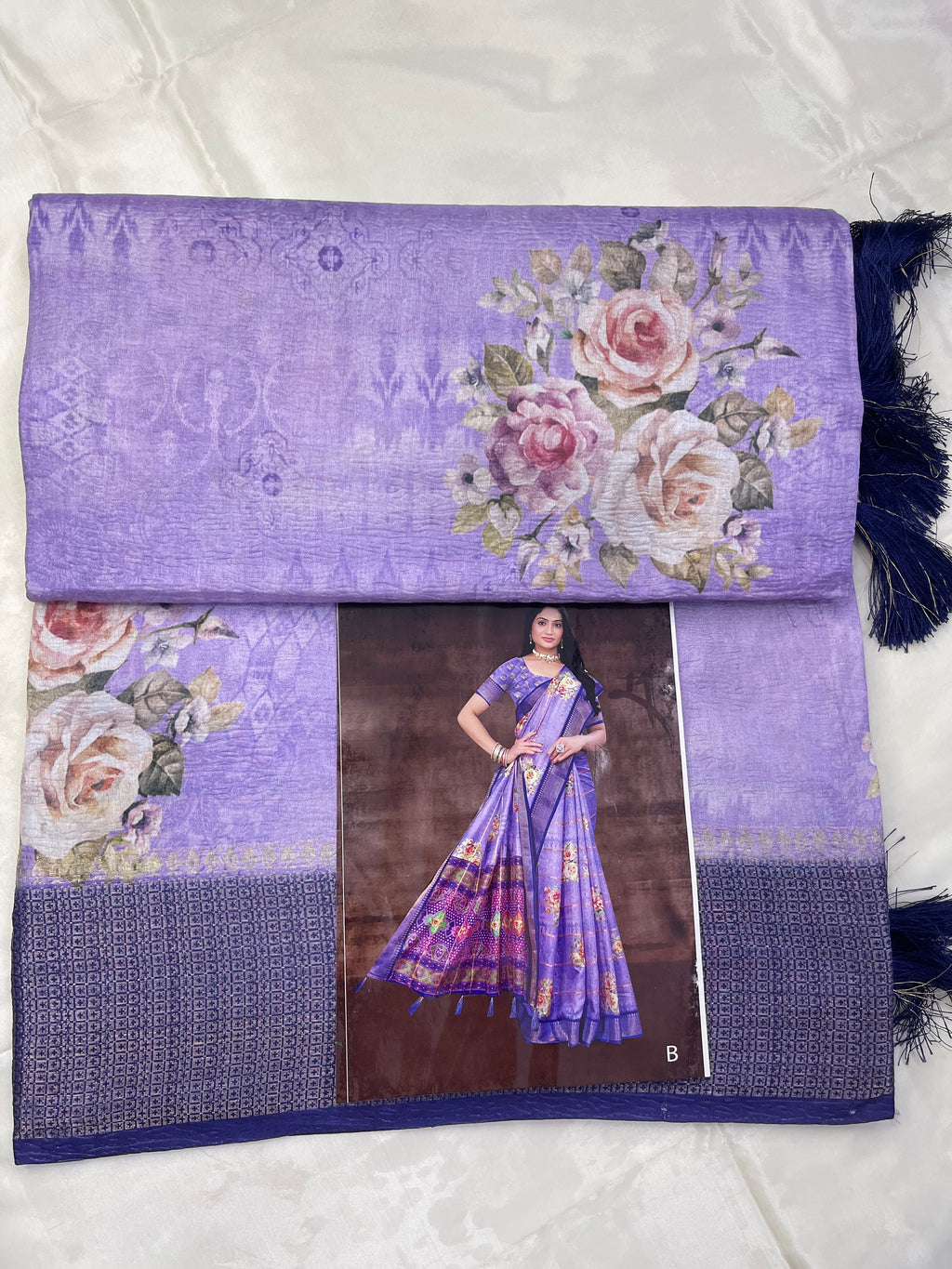 Fancy digital print sarees