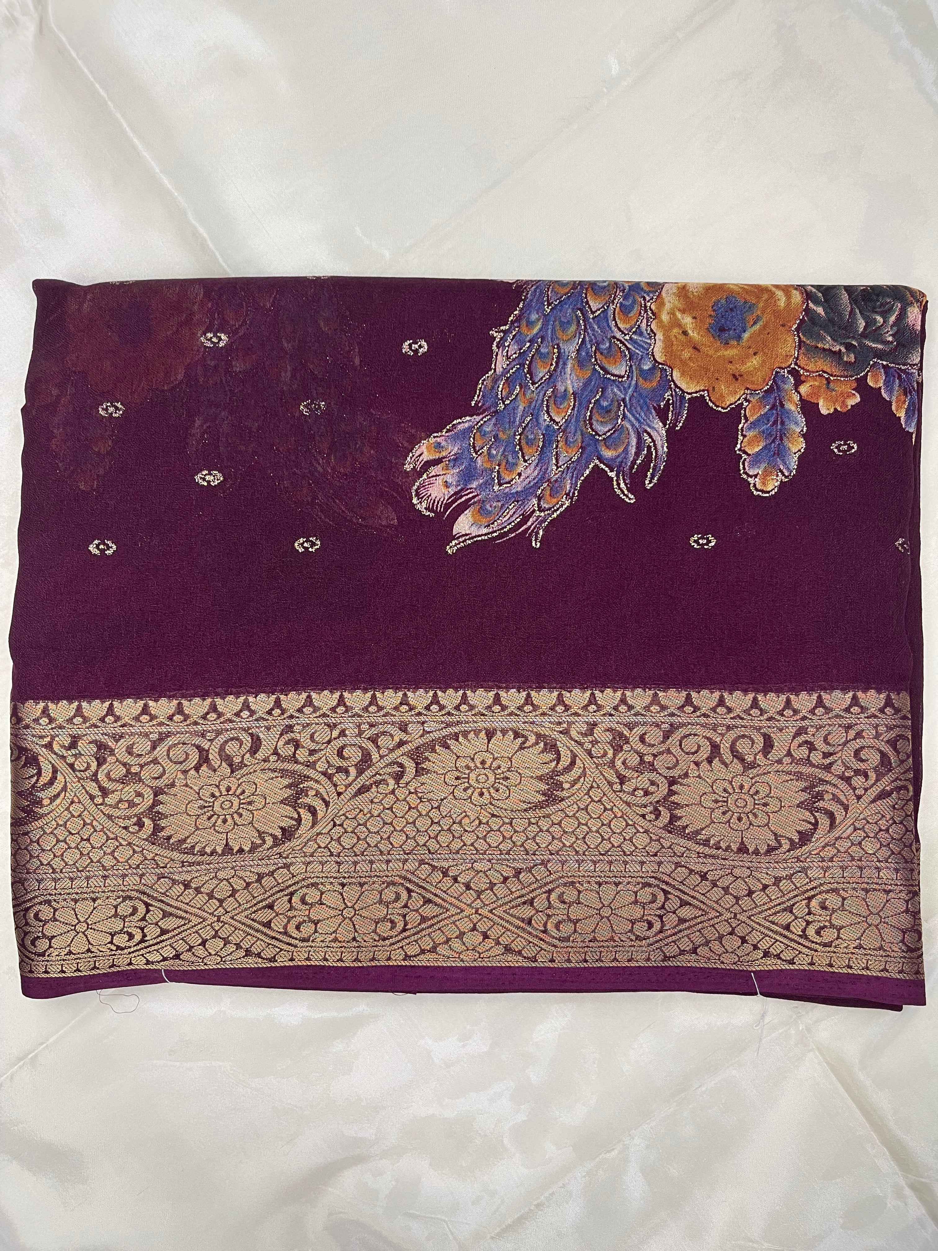 Chinon georgette sarees