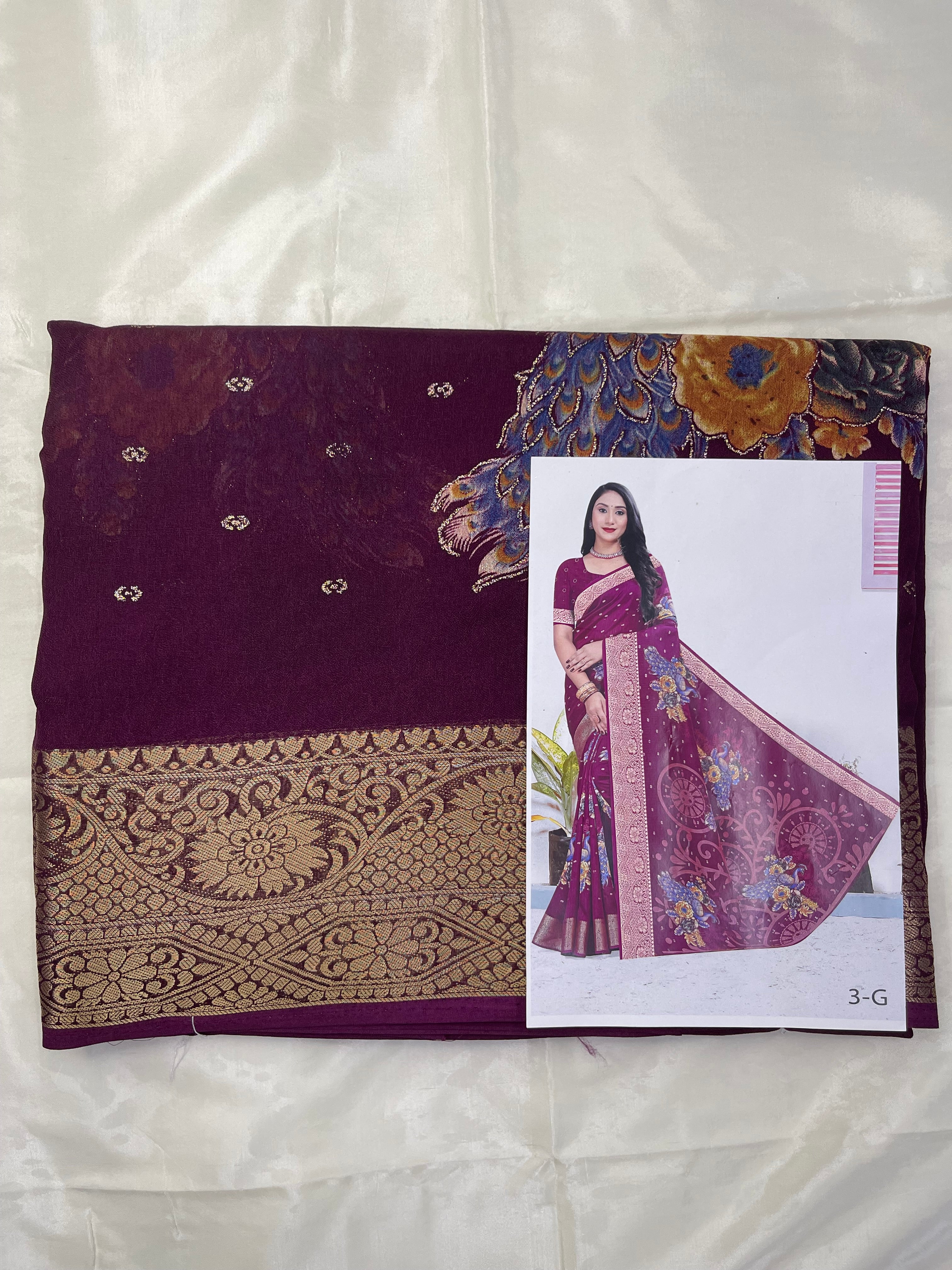 Chinon georgette sarees