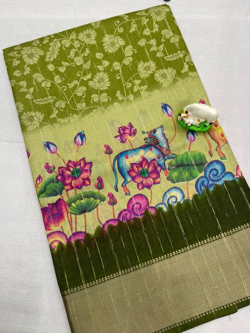 Beautiful Pichwai digital print saree